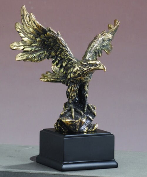 Eagle Sculpture Antique Gold For Awards and Trophies Artwork